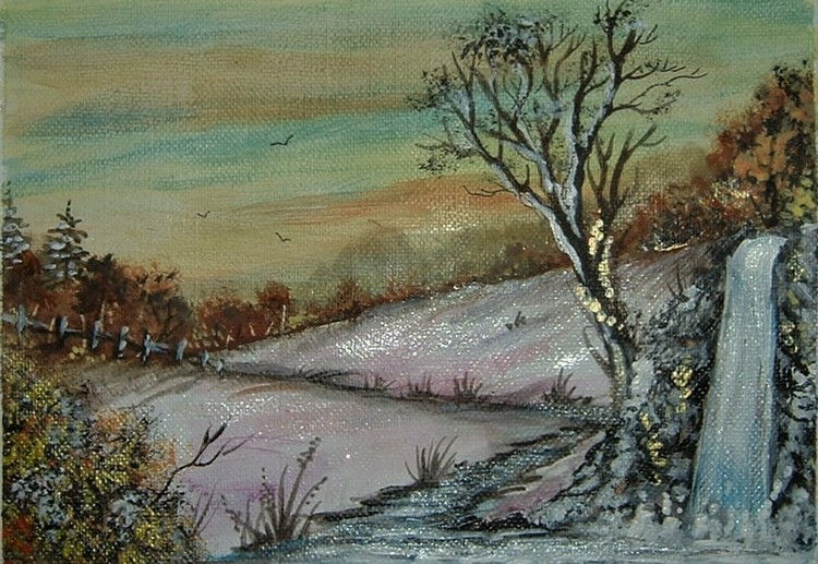 acrylic winter scene