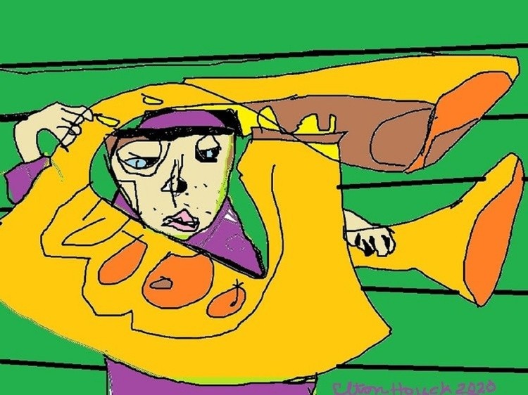 Forced Into the High School  Marching Band/(c) 2020/elton houck/LOOK OUT JOES  PREZ art