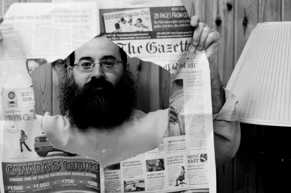 Reading the newspaper