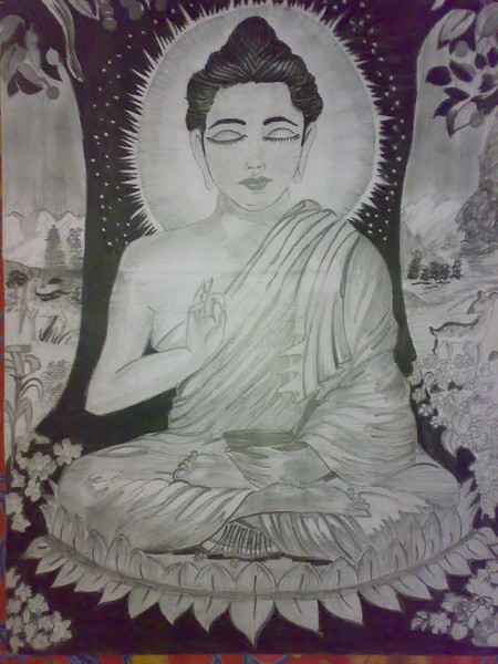 🙏 Gautam Buddha Drawing 🙏 # Images • abjfjl (@545405704) on ShareChat