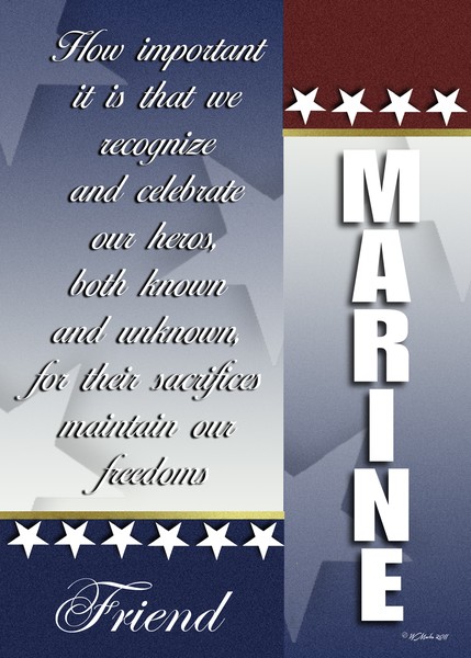 Red, White and Blue Marine Troop Support Card