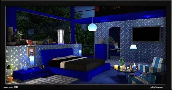 modern blue room