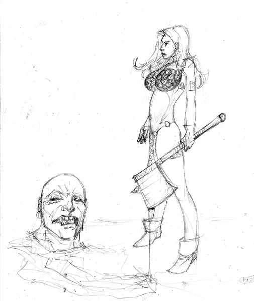 red sonja meets orc king...
