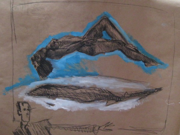 estudio de mujer flotando