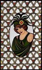 GREEN DECO LADY.        SOLD