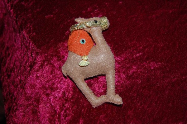 Camel felt holiday ornament