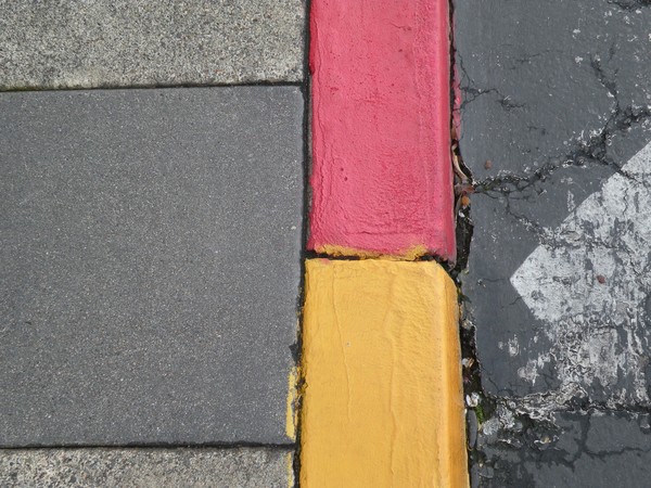 Composition with Gold and Red