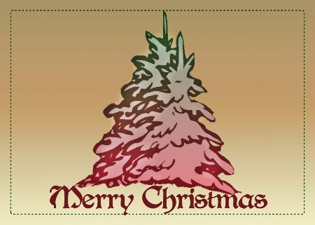 Merry Christmas Greeting Card - Gradient Tree