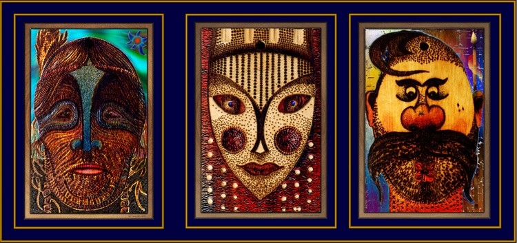 Triptych Three Characters