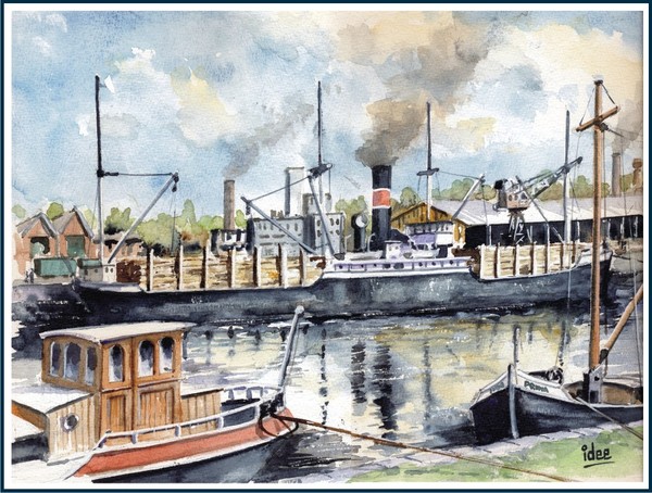 Wood-ship on the channel