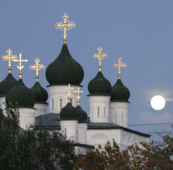 church in the moonlight