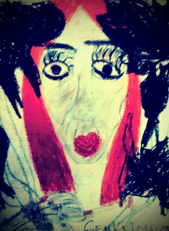 Woman with black Roses 