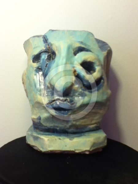 Abstract Ceramic Head Front View