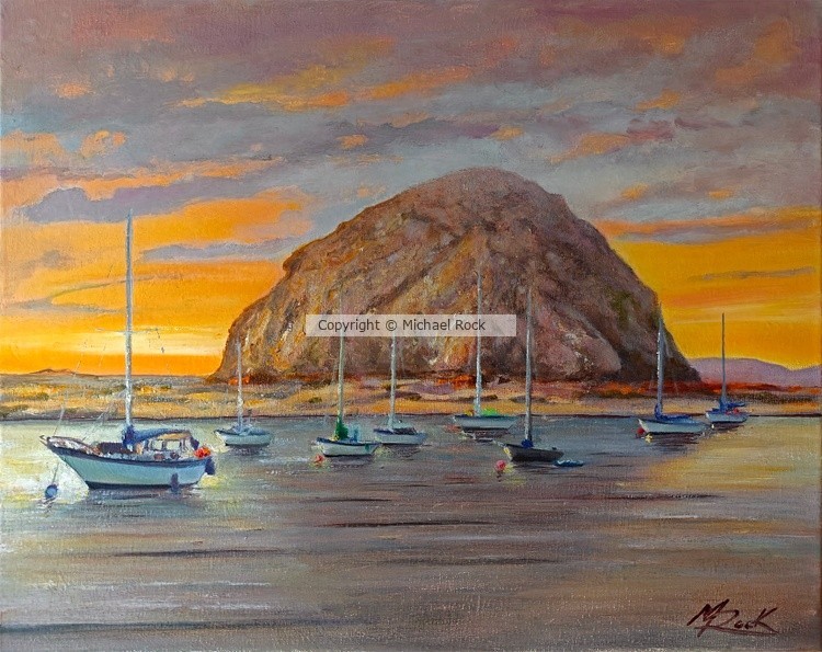 SUNSET AT MORRO ROCK