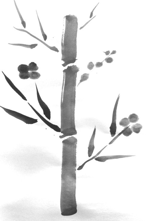 Calligraphic Berries Drawing