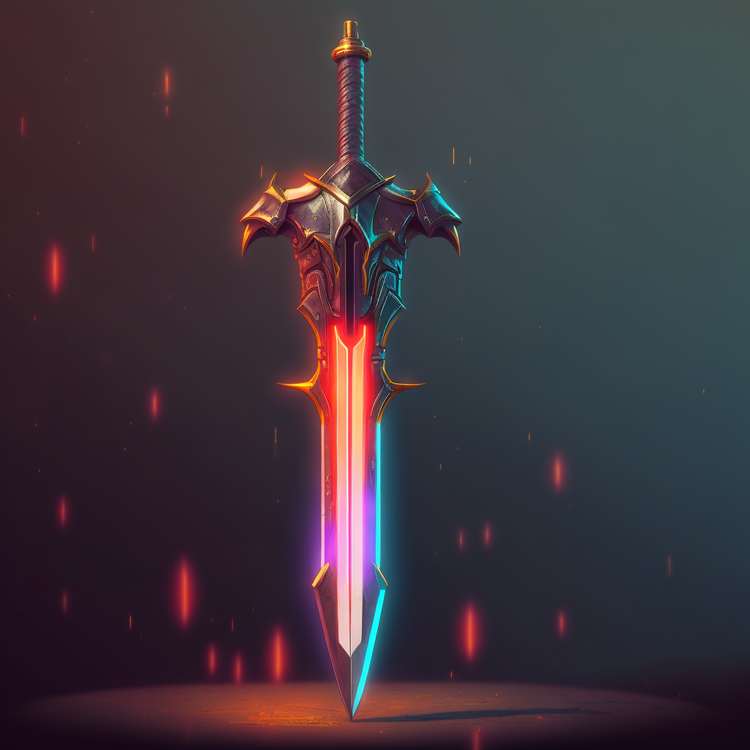 Q ironman style long sword nice neon aura the cross grip detail f31e214c-b1b2-46d1-bf02-1c9e4d4e7de7