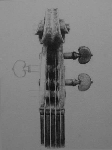 Study of a Violin with Scroll (Incomplete)