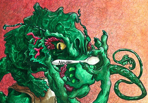 Lettuce Dragon Investigates Spoon