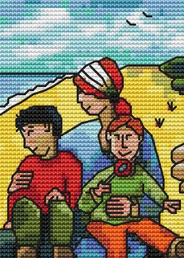 Day On The Beach ACEO X-Stitch