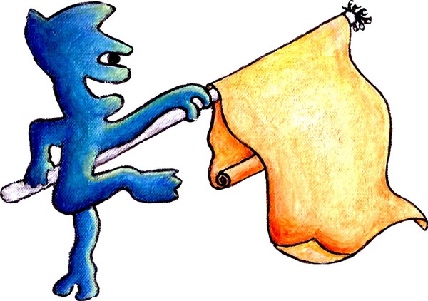 blue guy message carrier