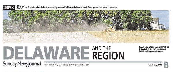 131st News Journal Panorama,Tractor Spreads Lime