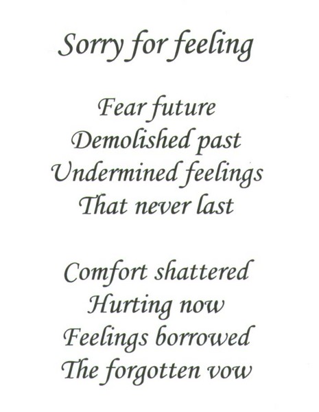 Sorry for feeling