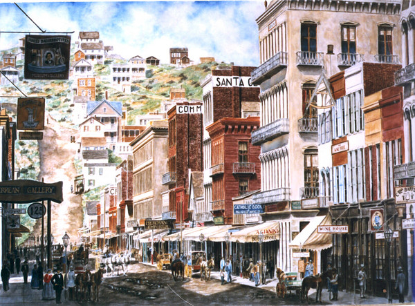 Montgomery St & Telegraph Hill ca. 1854