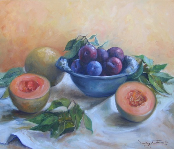 Ciruelas y melones 