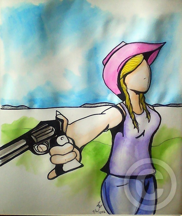 Cowgirl with a cun