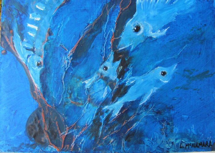 1715 Blue Dreams Fish painting