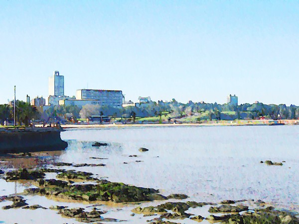 Playa Ramírez.Bahía de Montevideo.Uruguay