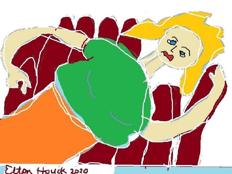 Tearing down the fences....(c)...2020...elton houck.....digital..starting over art....