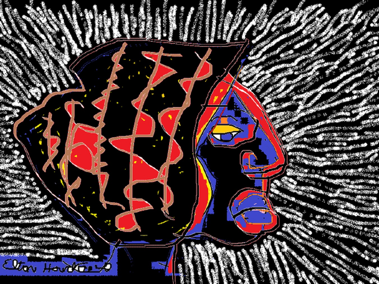 AT MOMENT OF DEATH THE LIFE FORCE LEAVING THE BODY..(c)..2020..Elton Houck...digital LIFE FORCE art.
