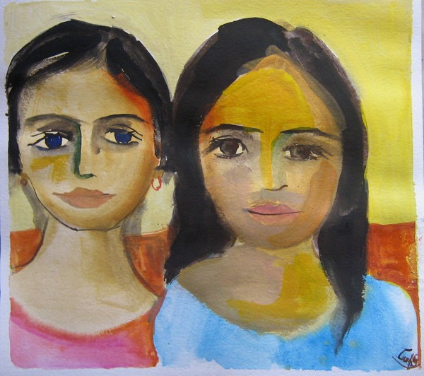 two woman portrait