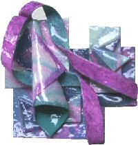 Curls Magenta Paper Jewelry Brooch