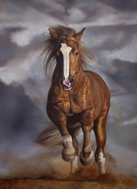 Horse Painting: Brown Horse Oil Painting