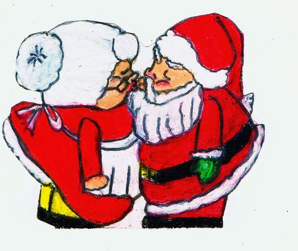 MR. AND MRS. SANTA CLAUSE HOLIDAY KISS