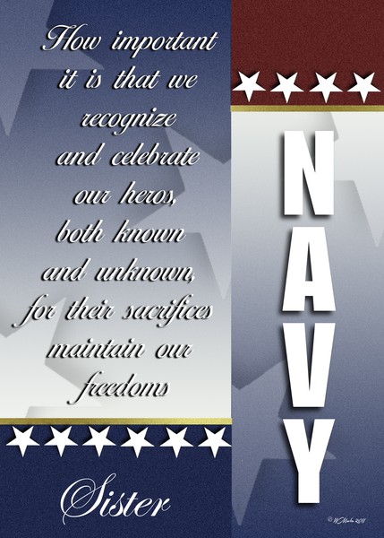 Red, White and Blue Navy Troop Support Card
