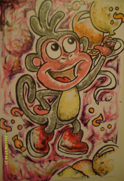 dora and boots wall mural