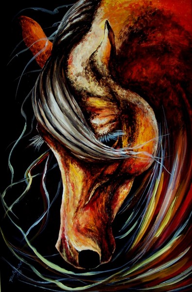 Horse Art Giclee Print On Canvas