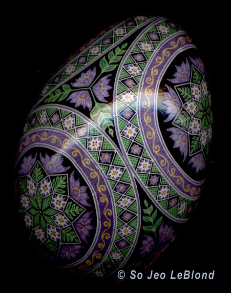 Jacob's Ladder Turkey Egg Pysanka