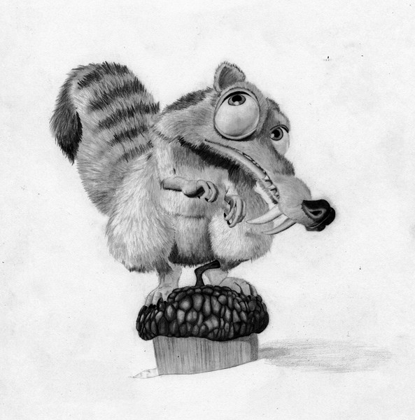 ice age squirrel drawing