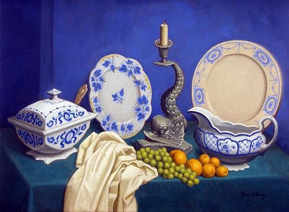 still life in blue