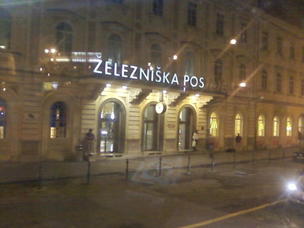 Ljubljana night view - Railway Station Ljubljana