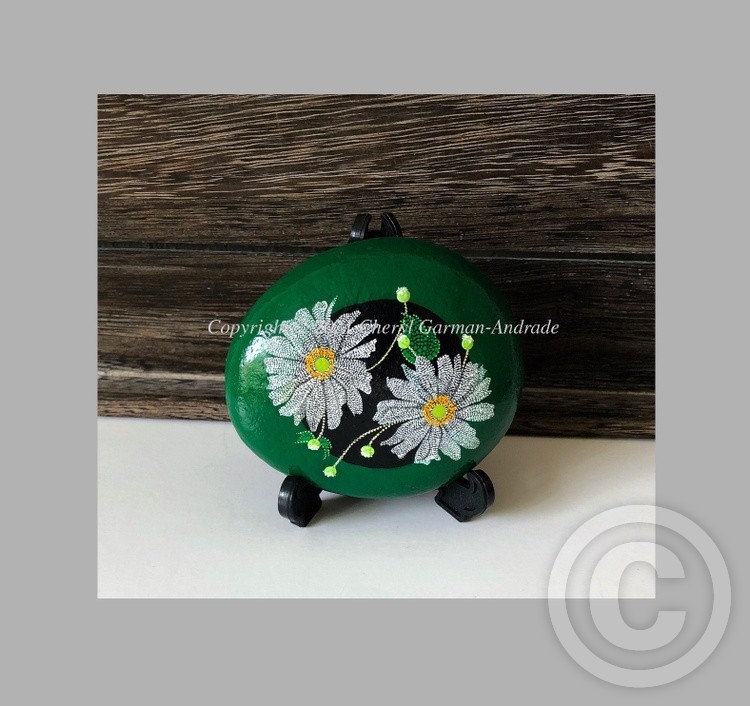 Snow Angel Anemone Dot Art Stone Art