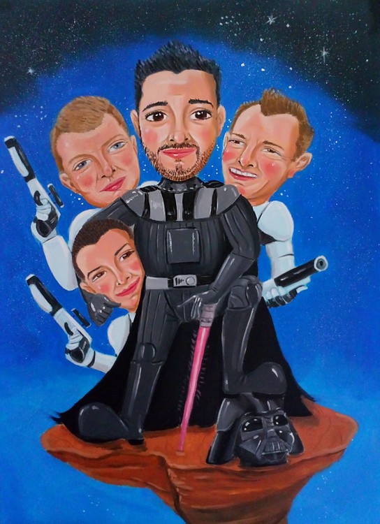 The Force oil on card private commission 