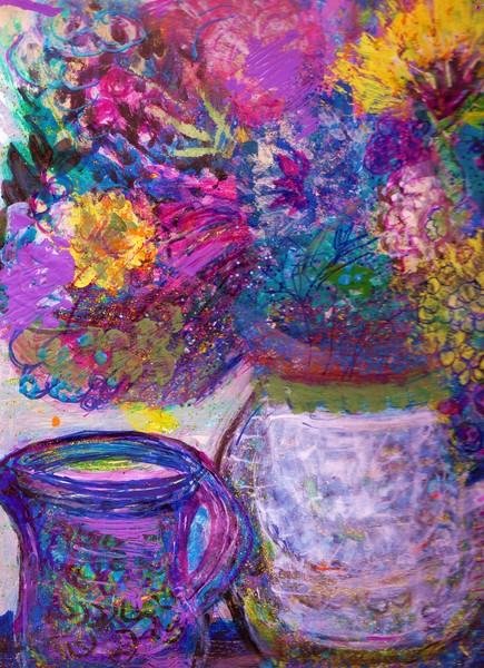 Floral Fantasia and Cup by Anne Whiteway | ArtWanted.com