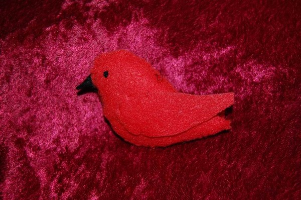 felt red bird holiday ornament