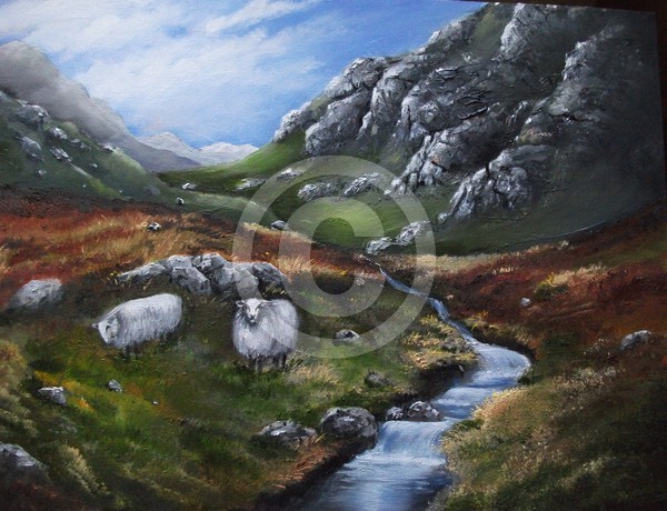 Connemara - Irish landscape with sheep
