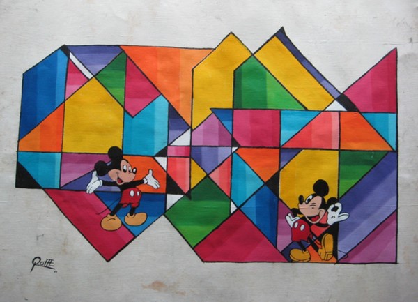 MICKEY MOUSE GEOMETRIC ABSTRACT